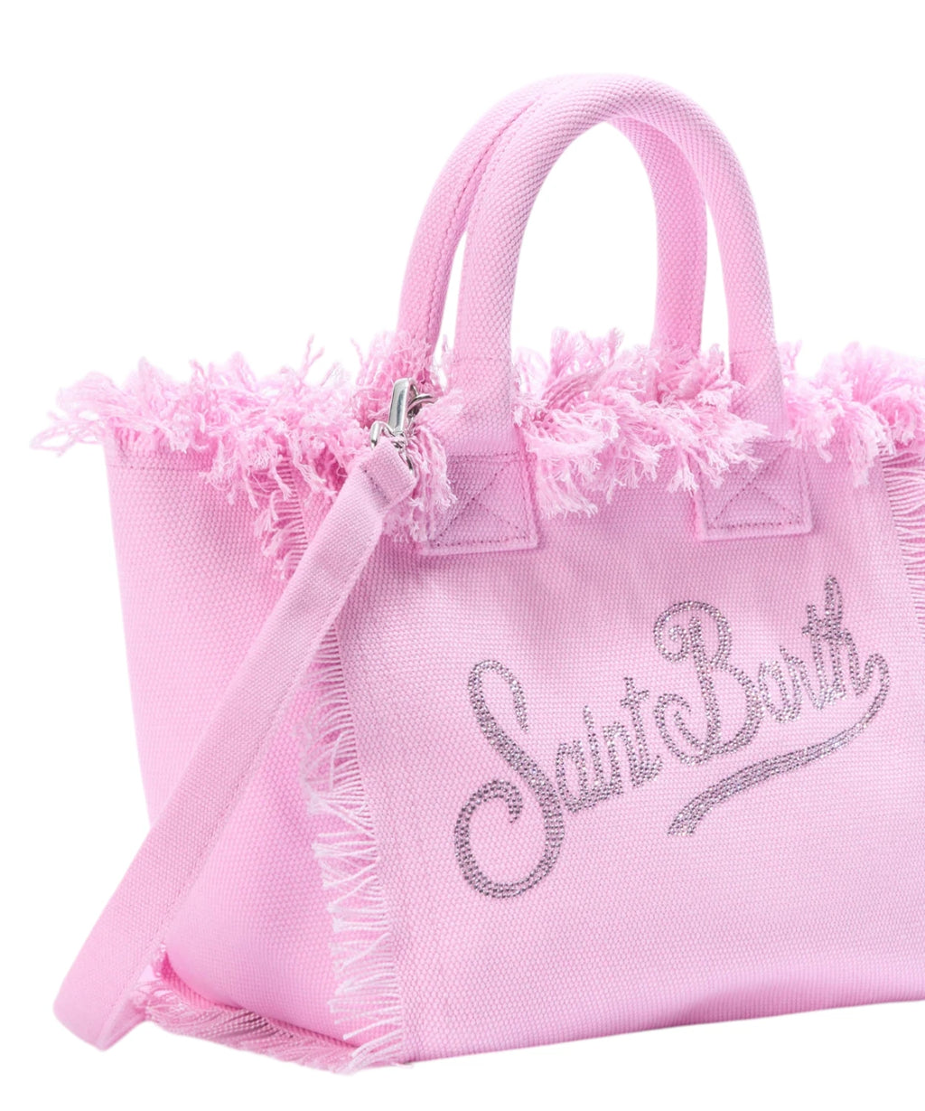 Bolso Colette MC2 Saint Barth en lona con logo de strass