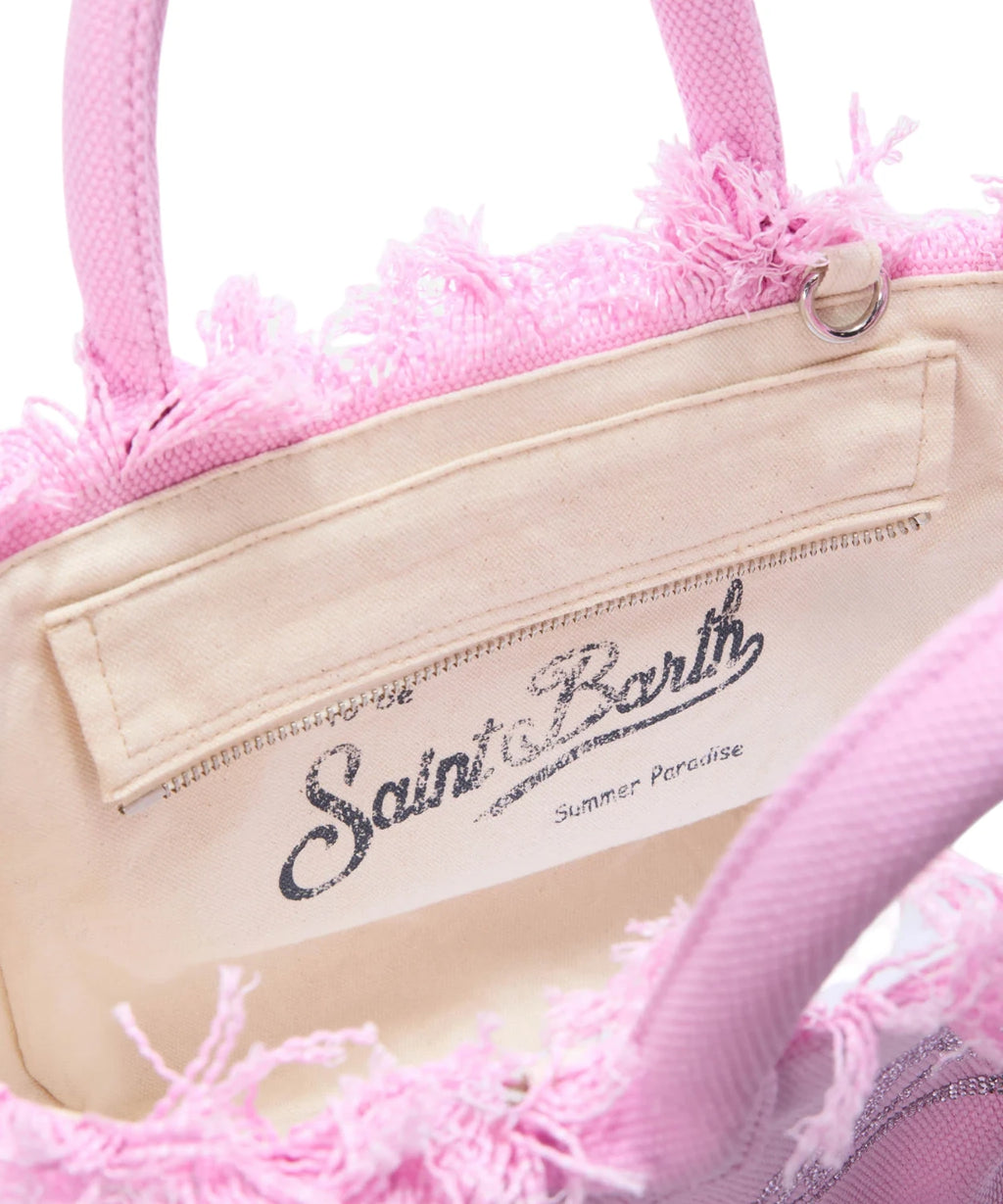 Bolso Colette MC2 Saint Barth en lona con logo de strass