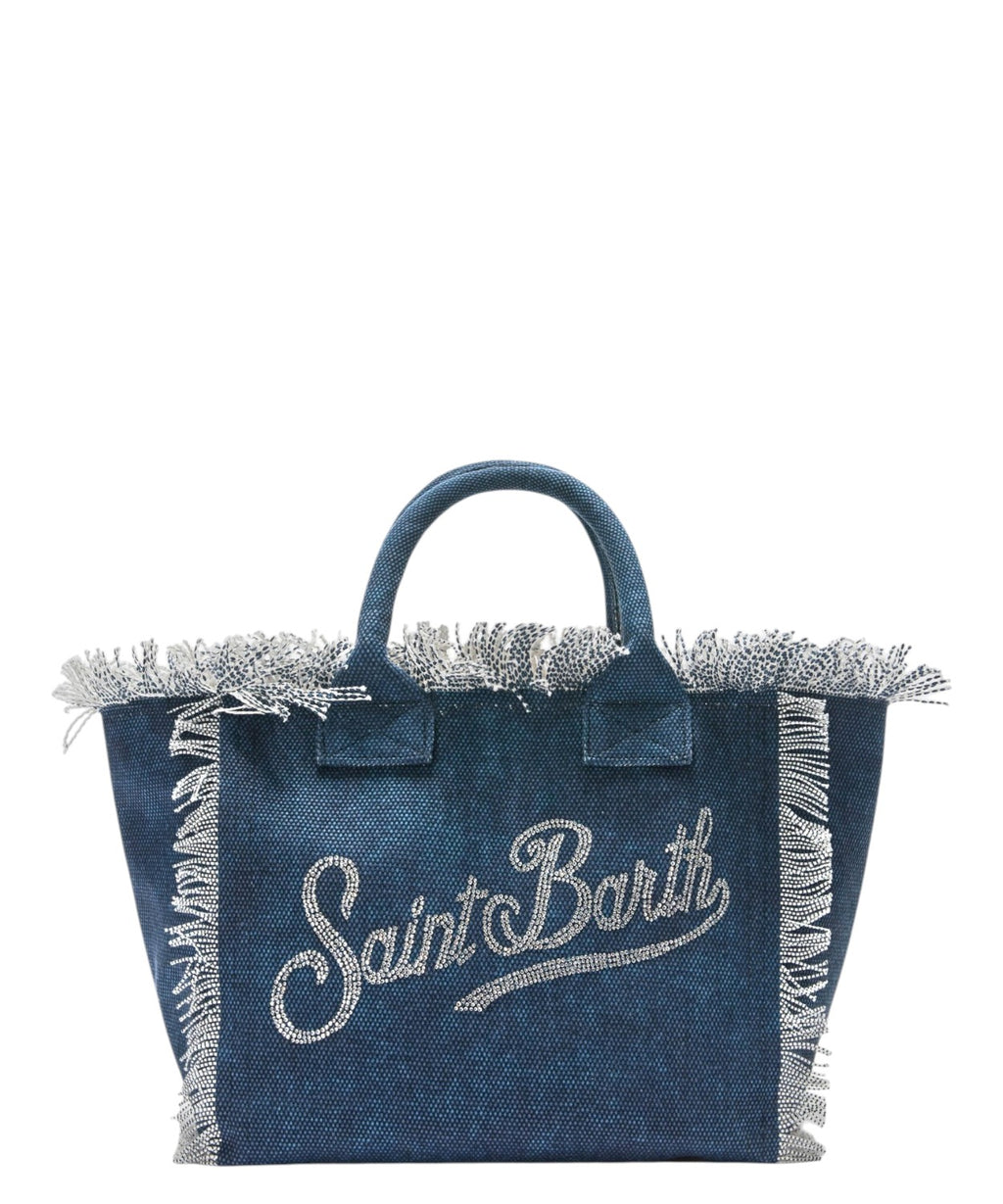 Borsa Colette MC2 Saint Barth canvas met strass-logo