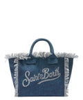 Borsa Colette MC2 Saint Barth canvas met strass-logo