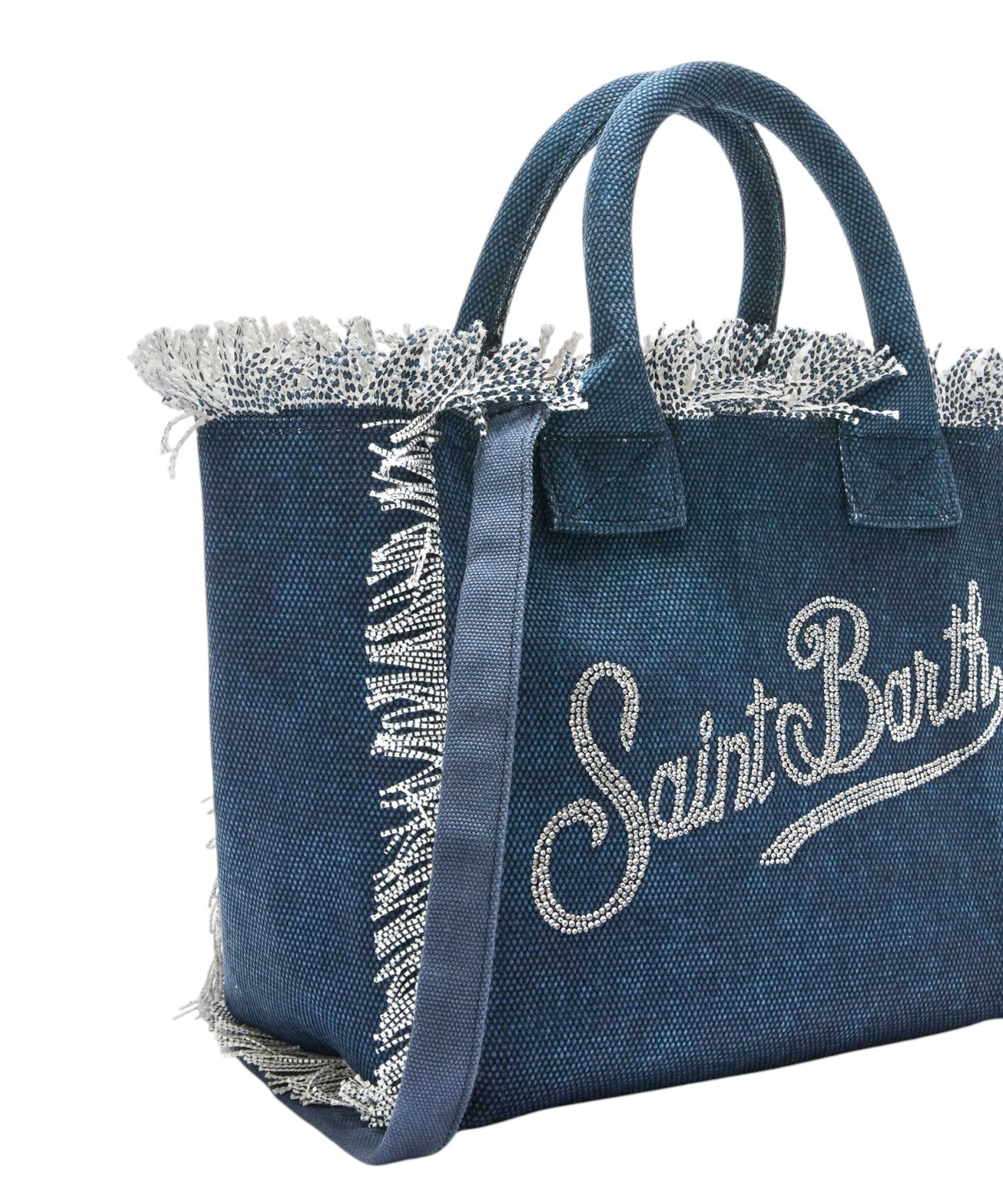 Borsa Colette MC2 Saint Barth canvas met strass-logo