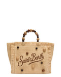 Borsa Colette effetto paglia con perline in legno-Mc2 Saint Barth-Borse a mano-Vittorio Citro Boutique