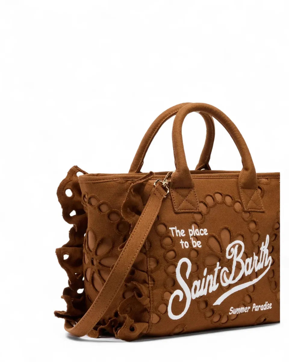 Borsa Colette Volant in pizzo Sangallo con tracolla staccabile-Borse a mano-Mc2 Saint Barth-Vittorio Citro Boutique