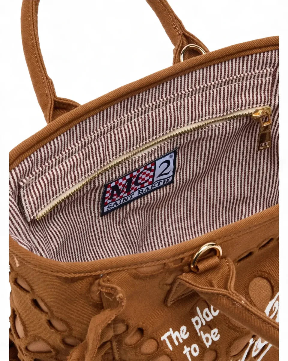 Borsa Colette Volant in pizzo Sangallo con tracolla staccabile-Borse a mano-Mc2 Saint Barth-Vittorio Citro Boutique