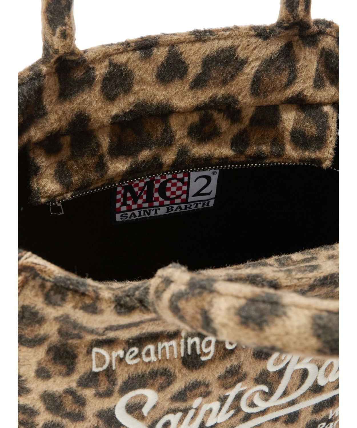 Colette Felt – Borsa a mano in misto lana leopardata con tracolla removibile-Mc2 Saint Barth-Borse a mano-Vittorio Citro Boutique