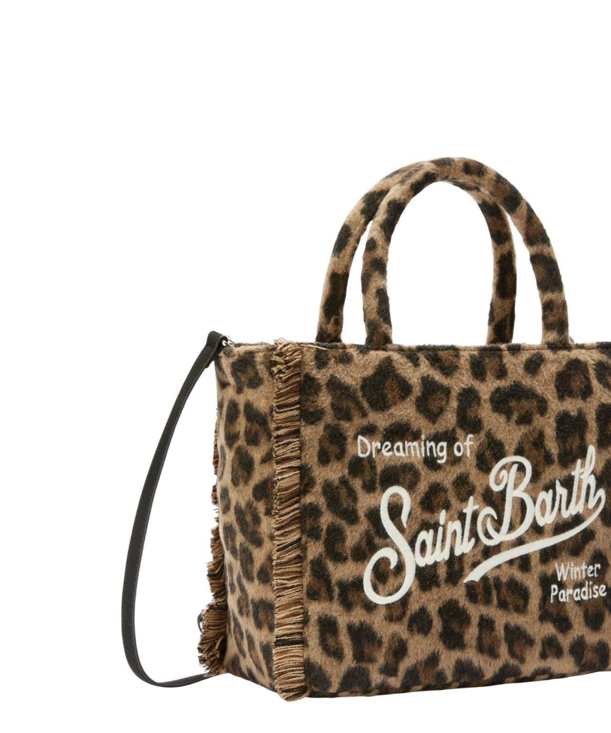 Colette Felt – Borsa a mano in misto lana leopardata con tracolla removibile-Mc2 Saint Barth-Borse a mano-Vittorio Citro Boutique