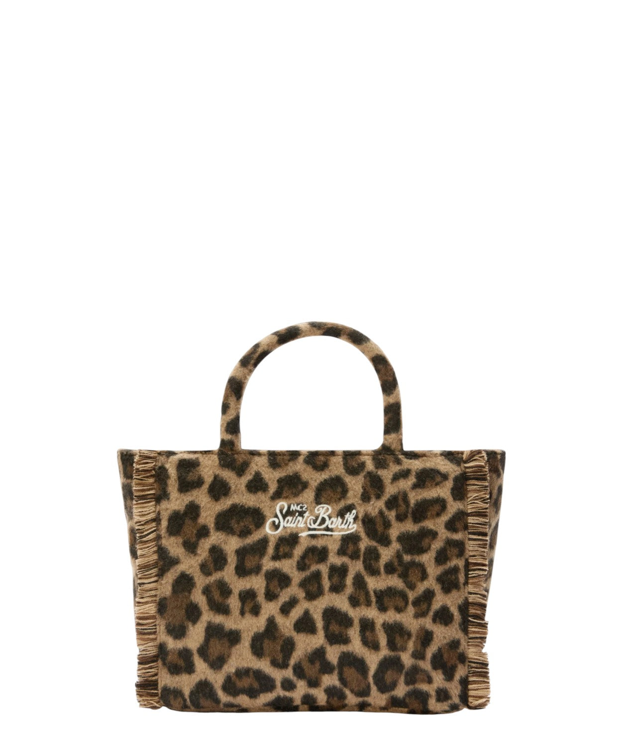 Colette Felt – Borsa a mano in misto lana leopardata con tracolla removibile-Mc2 Saint Barth-Borse a mano-Vittorio Citro Boutique
