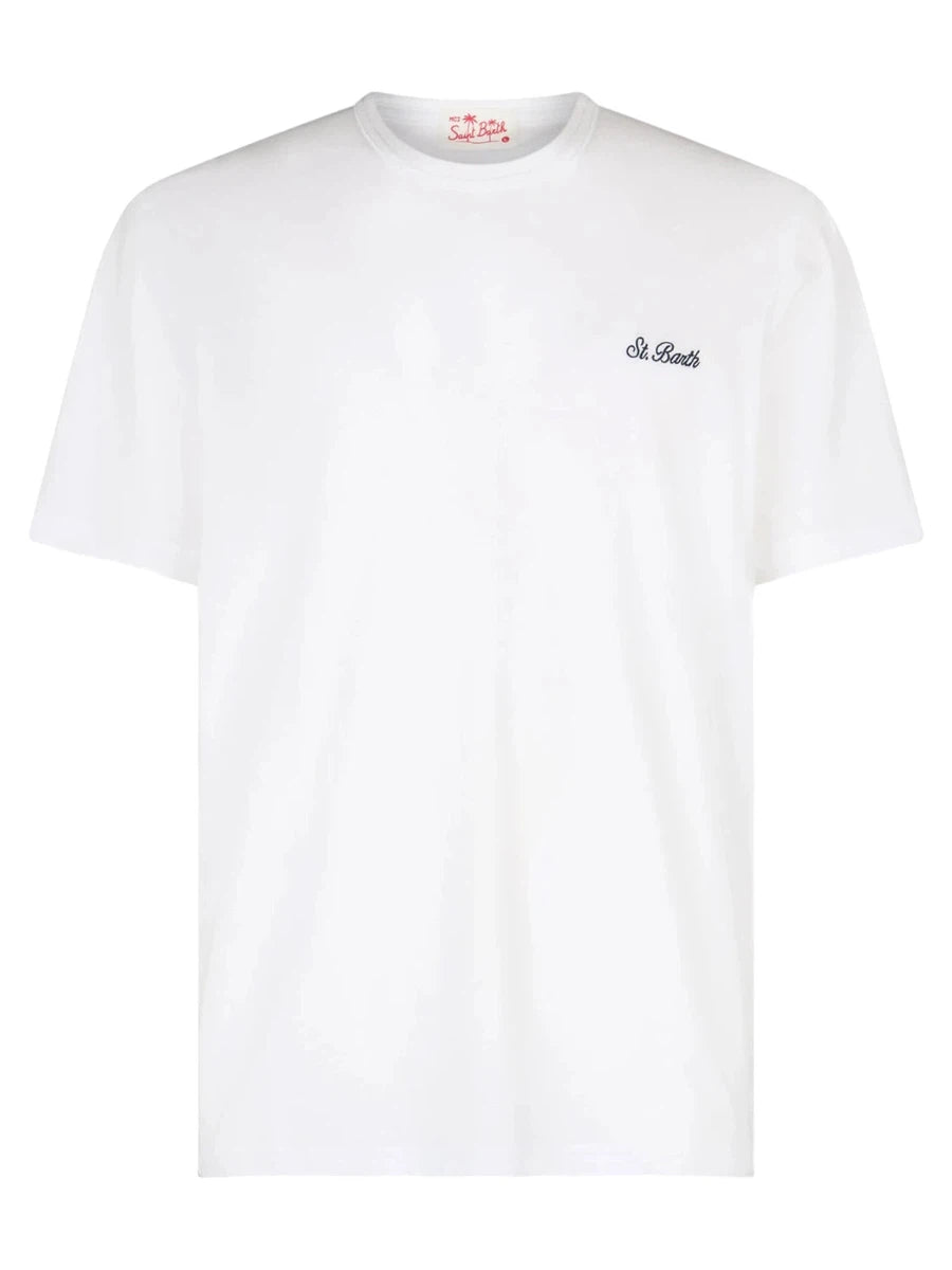 T-shirt Dover in Cotone Bianco con Ricamo St. Barth-Mc2 Saint Barth-T-shirt-Vittorio Citro Boutique