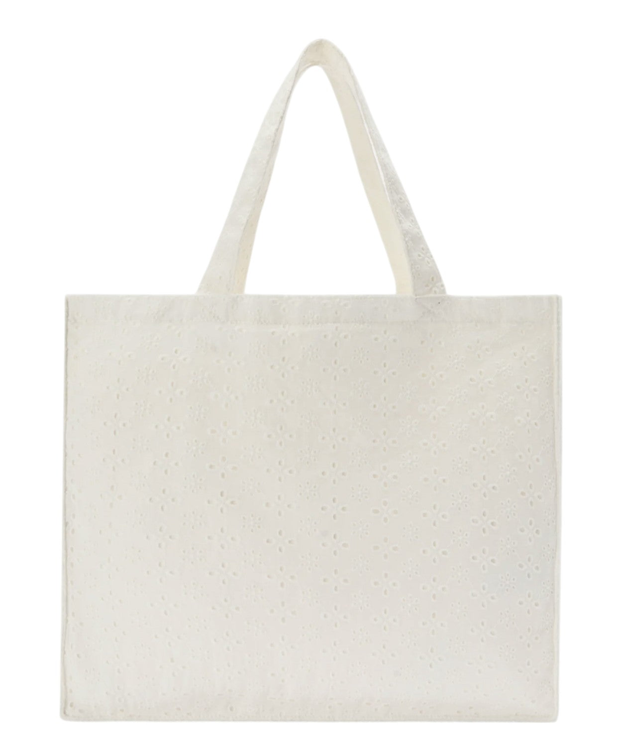 Borsa Essential in cotone sangallo con Logo a Contrasto