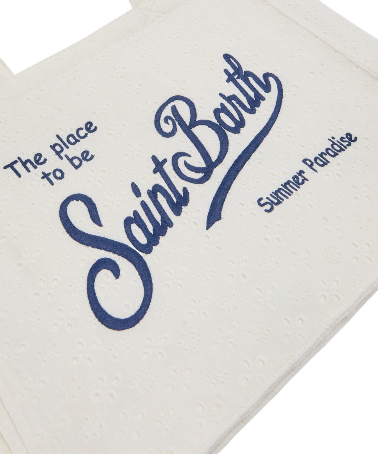 Borsa Essential in cotone sangallo con Logo a Contrasto