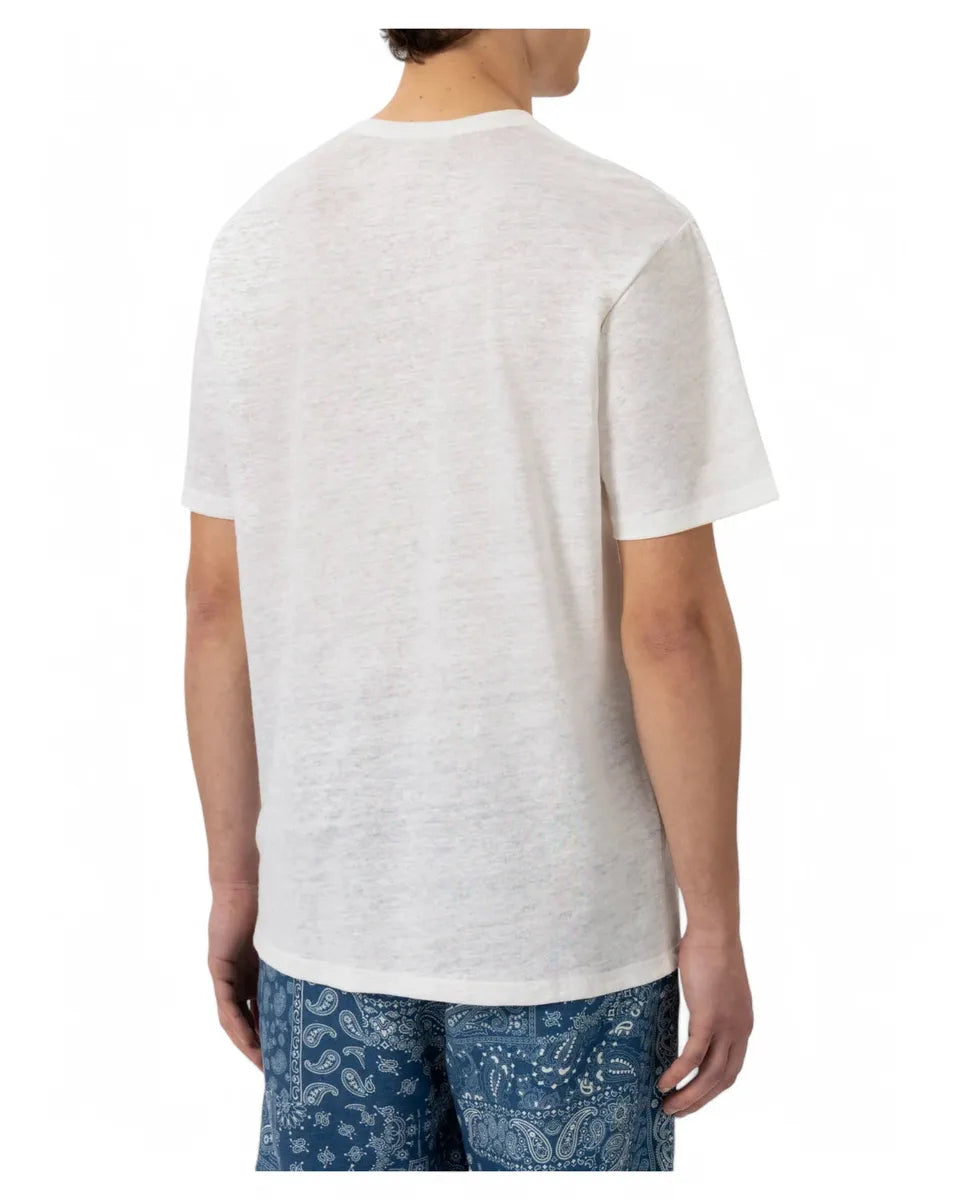 T-shirt Ecstasea in Jersey di Lino Bianca con Tasca-Mc2 Saint Barth-T-shirt-Vittorio Citro Boutique