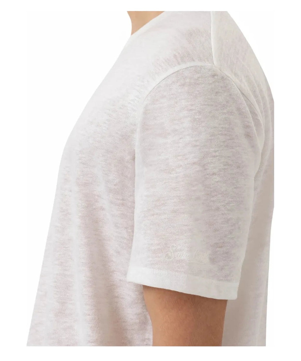 T-shirt Ecstasea in Jersey di Lino Bianca con Tasca-Mc2 Saint Barth-T-shirt-Vittorio Citro Boutique