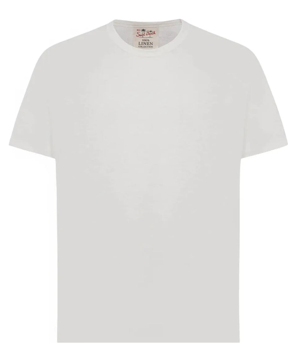 T-shirt Ecstasea in Jersey di Lino Bianca con Tasca-Mc2 Saint Barth-T-shirt-Vittorio Citro Boutique