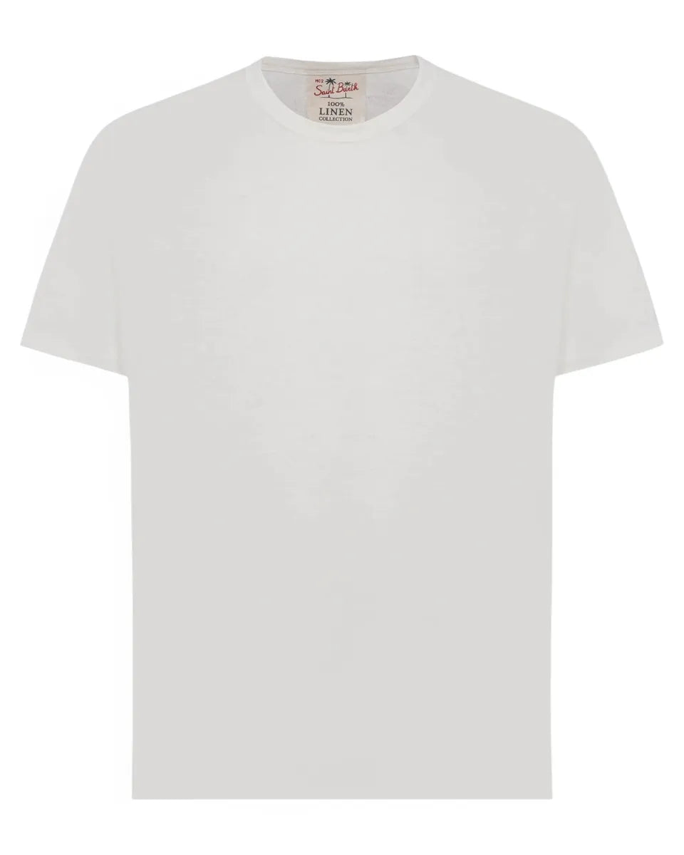 T-shirt Ecstasea in Jersey di Lino Bianca con Tasca-Mc2 Saint Barth-T-shirt-Vittorio Citro Boutique