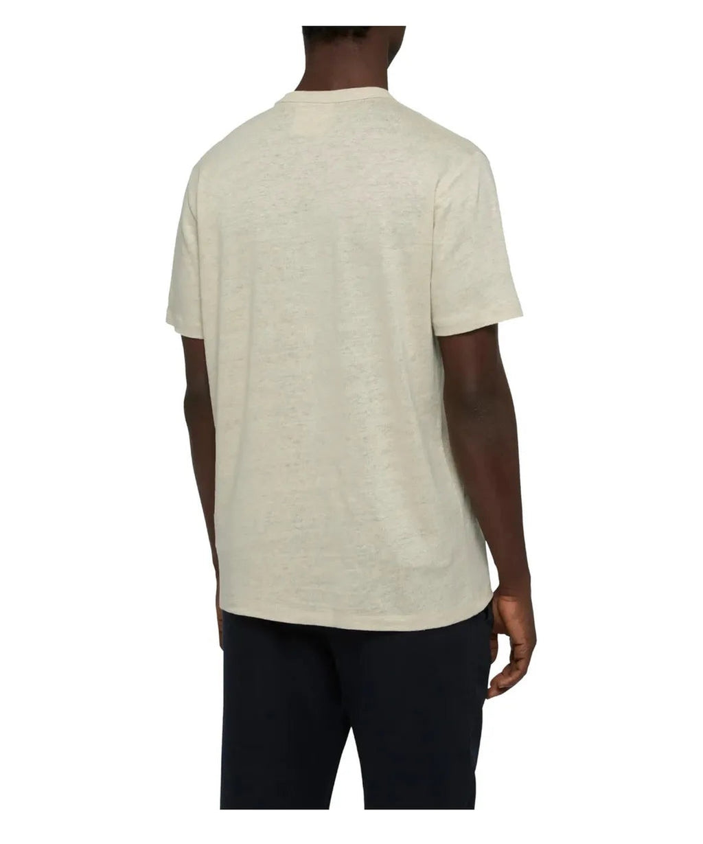 T-shirt Ecstasea in lino bianco con taschino stampato e ricamato-T-shirt-Mc2 Saint Barth-Vittorio Citro Boutique