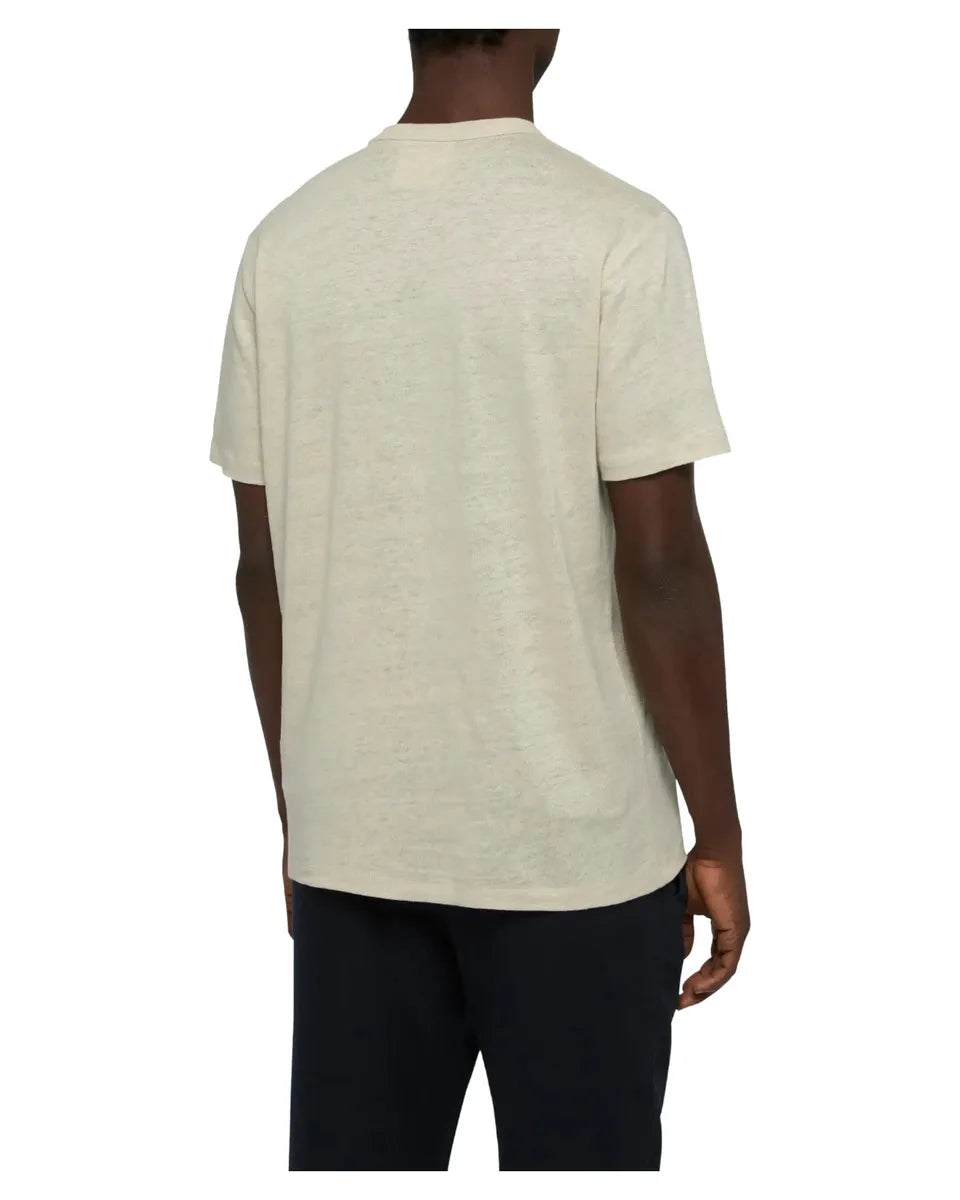 T-shirt Ecstasea in lino bianco con taschino stampato e ricamato-T-shirt-Mc2 Saint Barth-Vittorio Citro Boutique