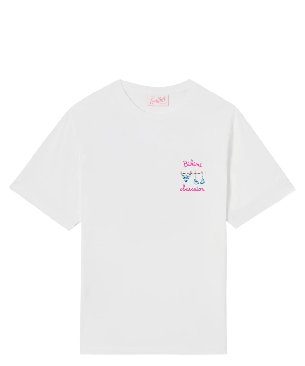 T-shirt Emilie MC2 Saint Barth con Ricamo Strass Bikini Obsession