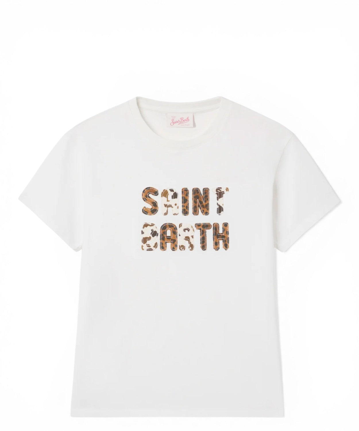 T-shirt Emilie cotone patch logo animalier per donna