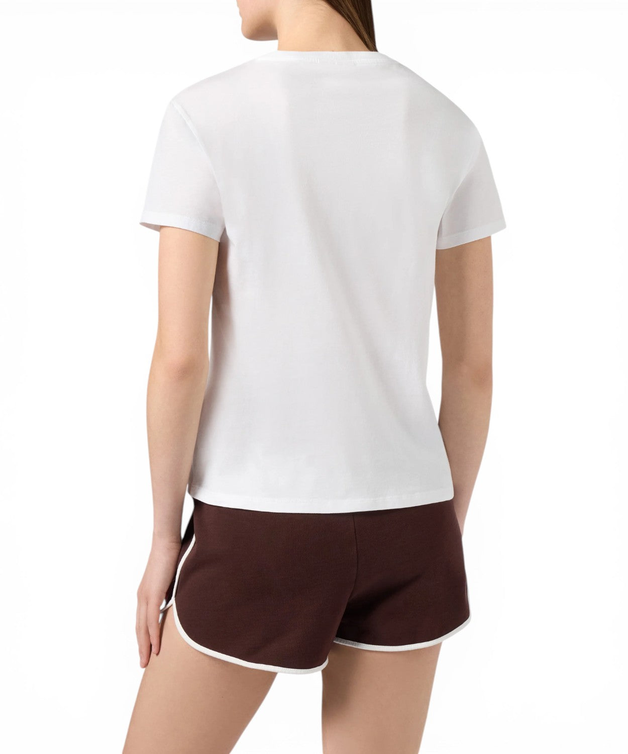 T-shirt Emilie cotone patch logo animalier per donna