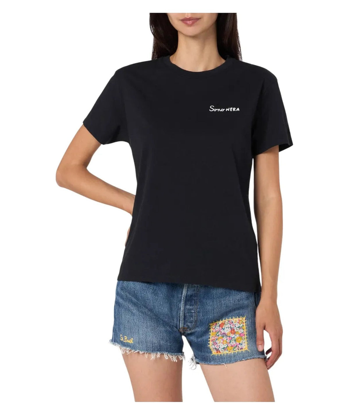 T-shirt Emilie con ricamo “Sono Nera”-Mc2 Saint Barth-T-shirt-Vittorio Citro Boutique