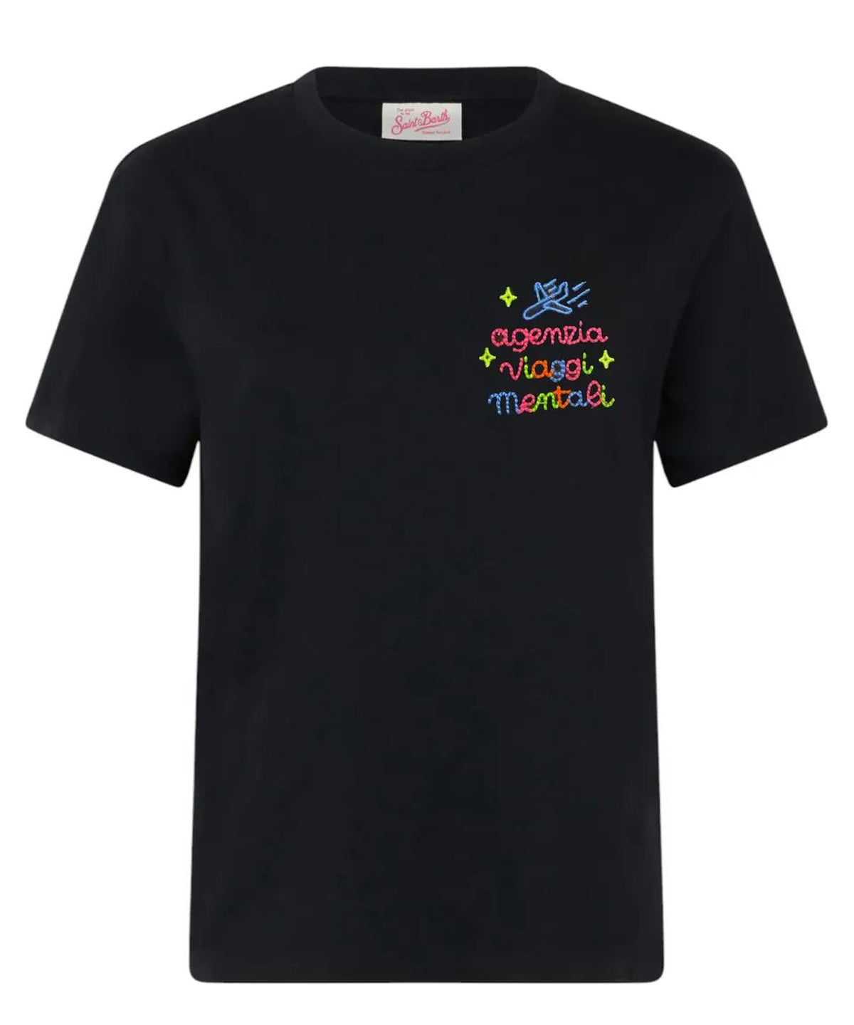 T-shirt Emilie con ricamo “Agenzia viaggi mentali”-Mc2 Saint Barth-T-shirt-Vittorio Citro Boutique