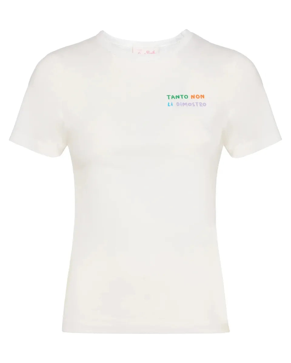 T-shirt Donna Saint Barth “Tanto Non Li Dimostro”-T-shirt-Mc2 Saint Barth-Vittorio Citro Boutique