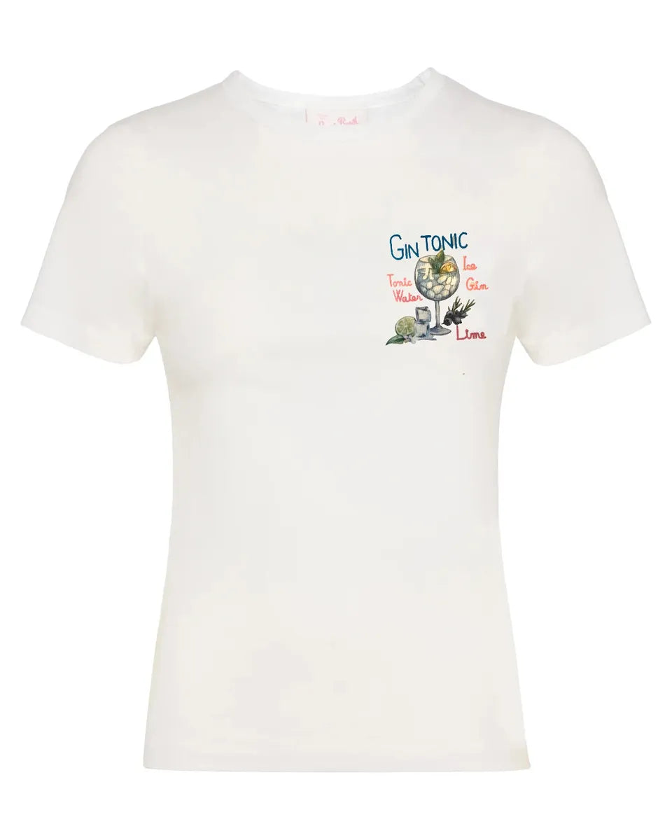 T-shirt Emilie con Ricamo "Gin Tonic"-Mc2 Saint Barth-T-shirt-Vittorio Citro Boutique