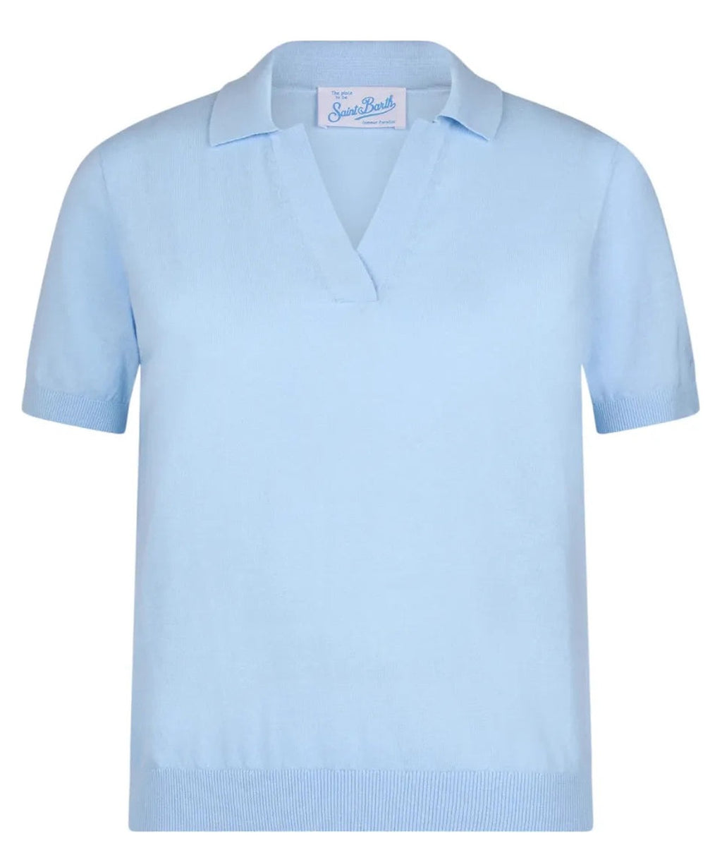 Polo Evonne in Cotone Crema Lavorata a Maglia-Polo-Mc2 Saint Barth-Vittorio Citro Boutique