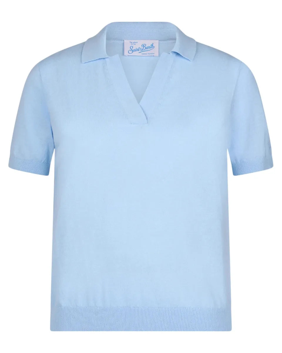 Polo Evonne in Cotone Crema Lavorata a Maglia-Polo-Mc2 Saint Barth-Vittorio Citro Boutique