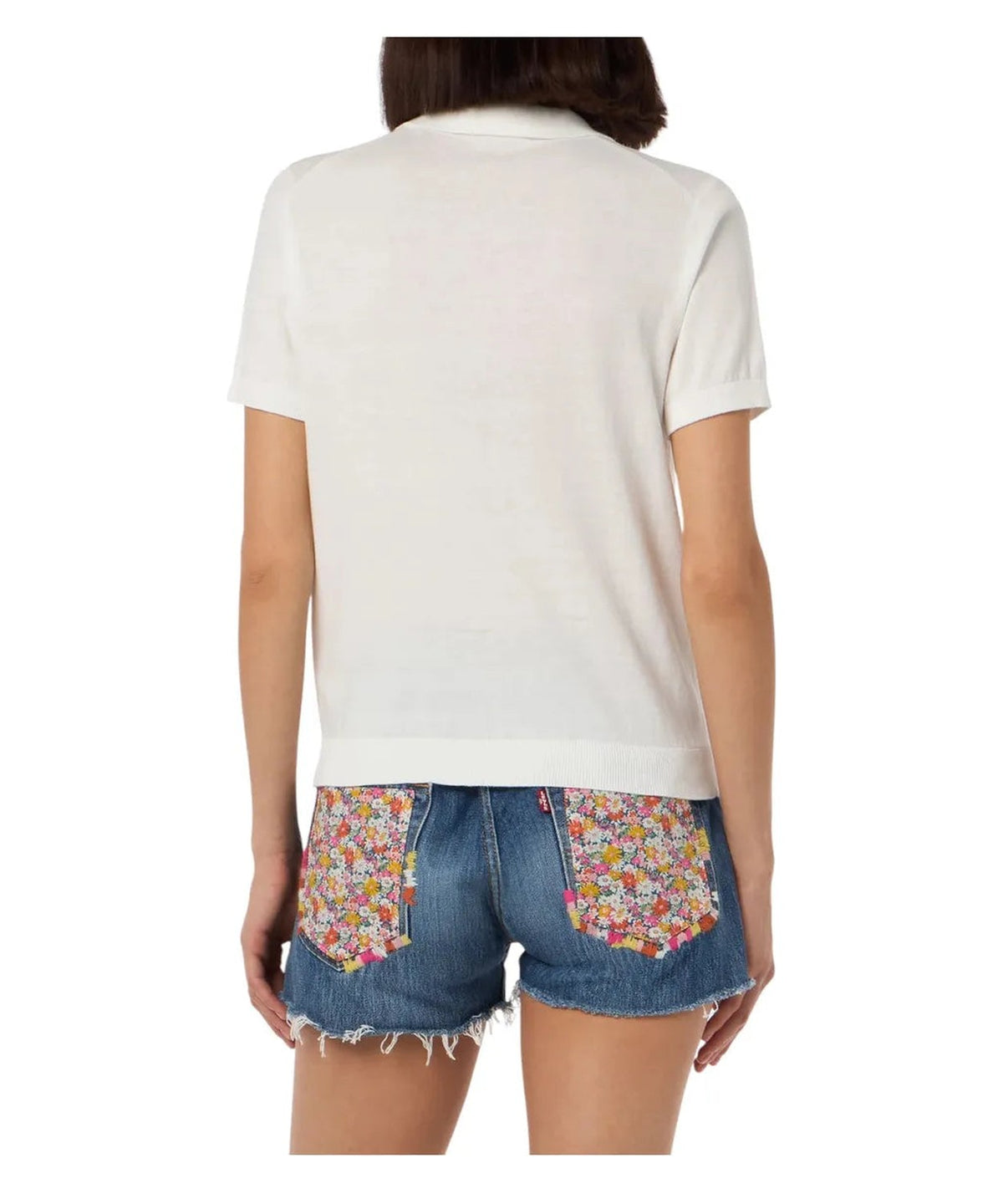 Polo Evonne in Cotone Crema Lavorata a Maglia-Polo-Mc2 Saint Barth-Vittorio Citro Boutique