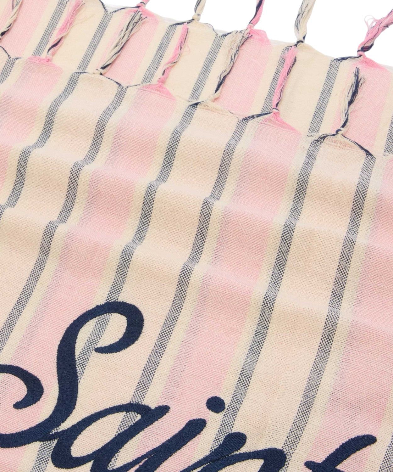Telo Mare Jacquard MC2 Saint Barth a Righe Rosa e Bianco