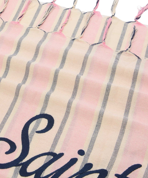 Telo Mare Jacquard MC2 Saint Barth a Righe Rosa e Bianco
