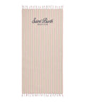 Telo Mare Jacquard MC2 Saint Barth a Righe Rosa e Bianco