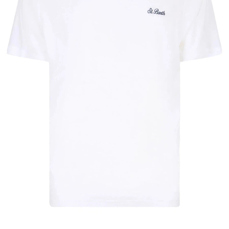 T-shirt Gary in Spugna con Ricamo St. Barth-Mc2 Saint Barth-T-shirt-Vittorio Citro Boutique