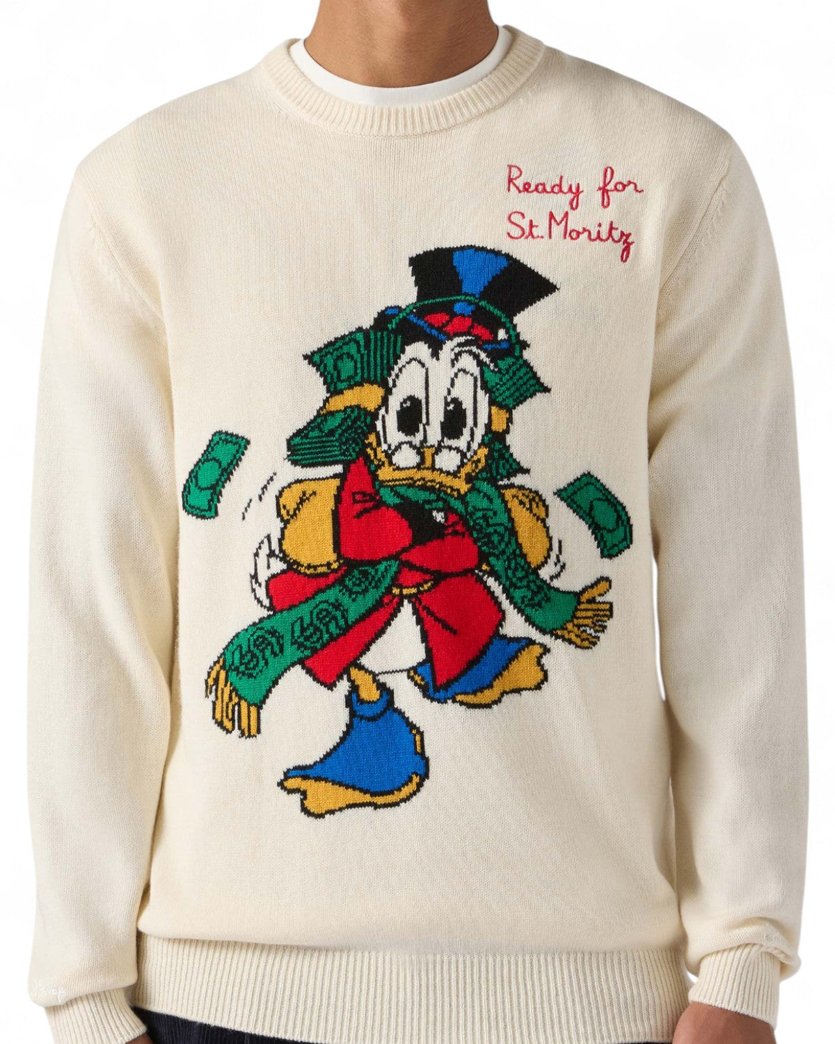 Maglione Heron in misto cashmere con jacquard Zio Paperone-Mc2 Saint Barth-Maglieria-Vittorio Citro Boutique