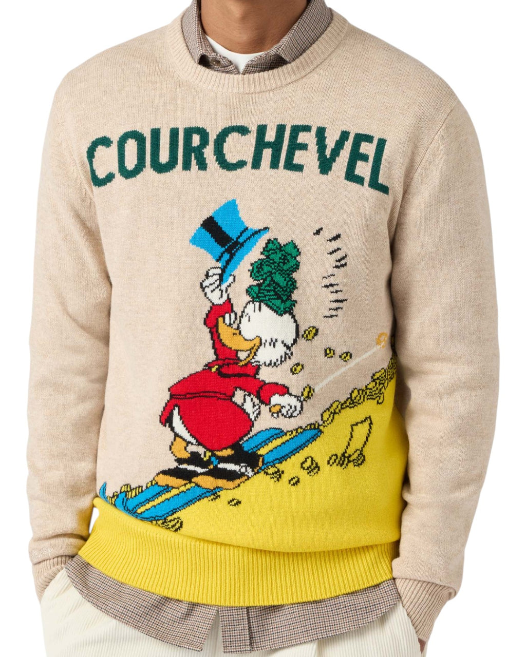 Maglione in misto cashmere con jacquard Zio Paperone Courchevel-Mc2 Saint Barth-Maglieria-Vittorio Citro Boutique