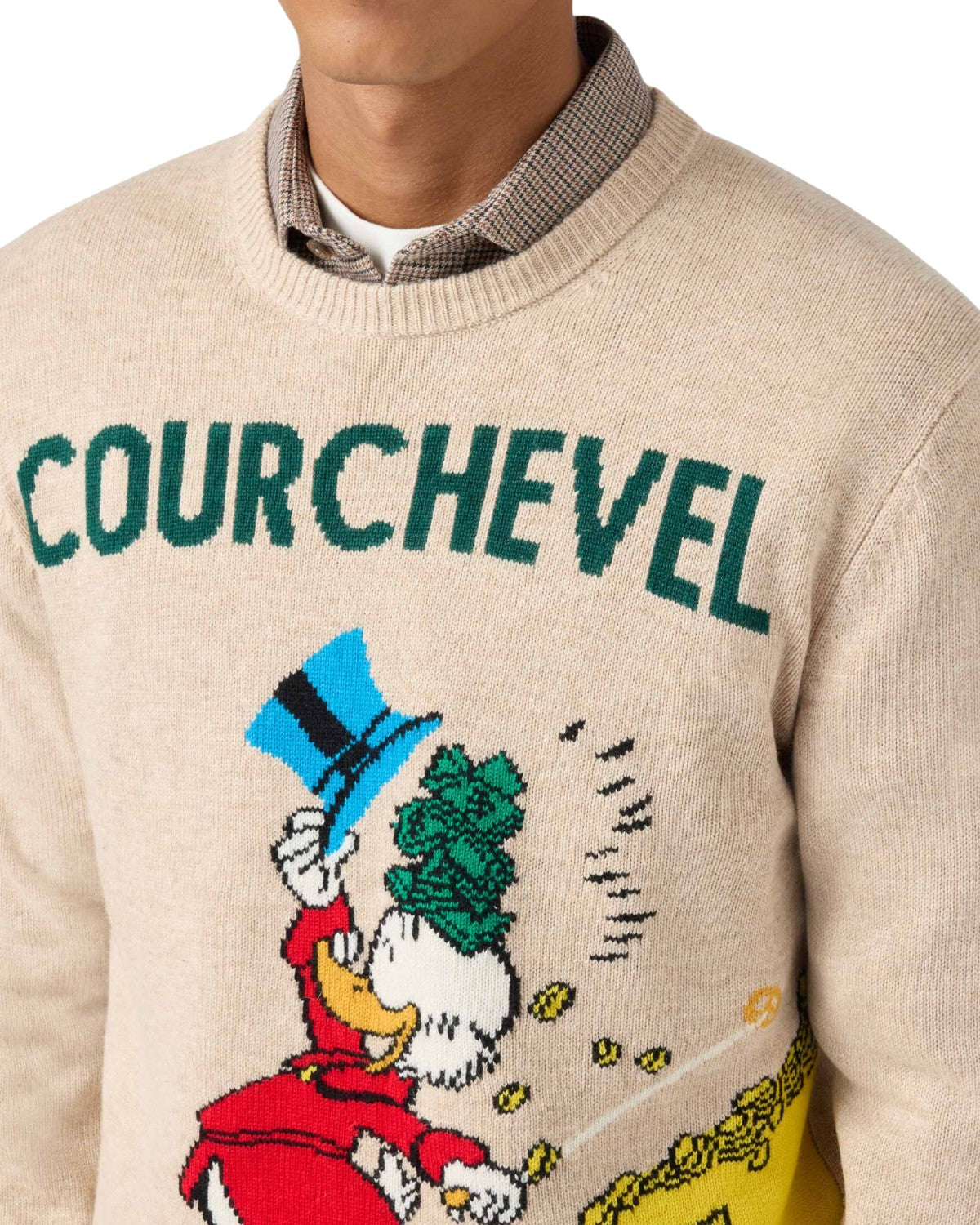 Maglione in misto cashmere con jacquard Zio Paperone Courchevel-Mc2 Saint Barth-Maglieria-Vittorio Citro Boutique