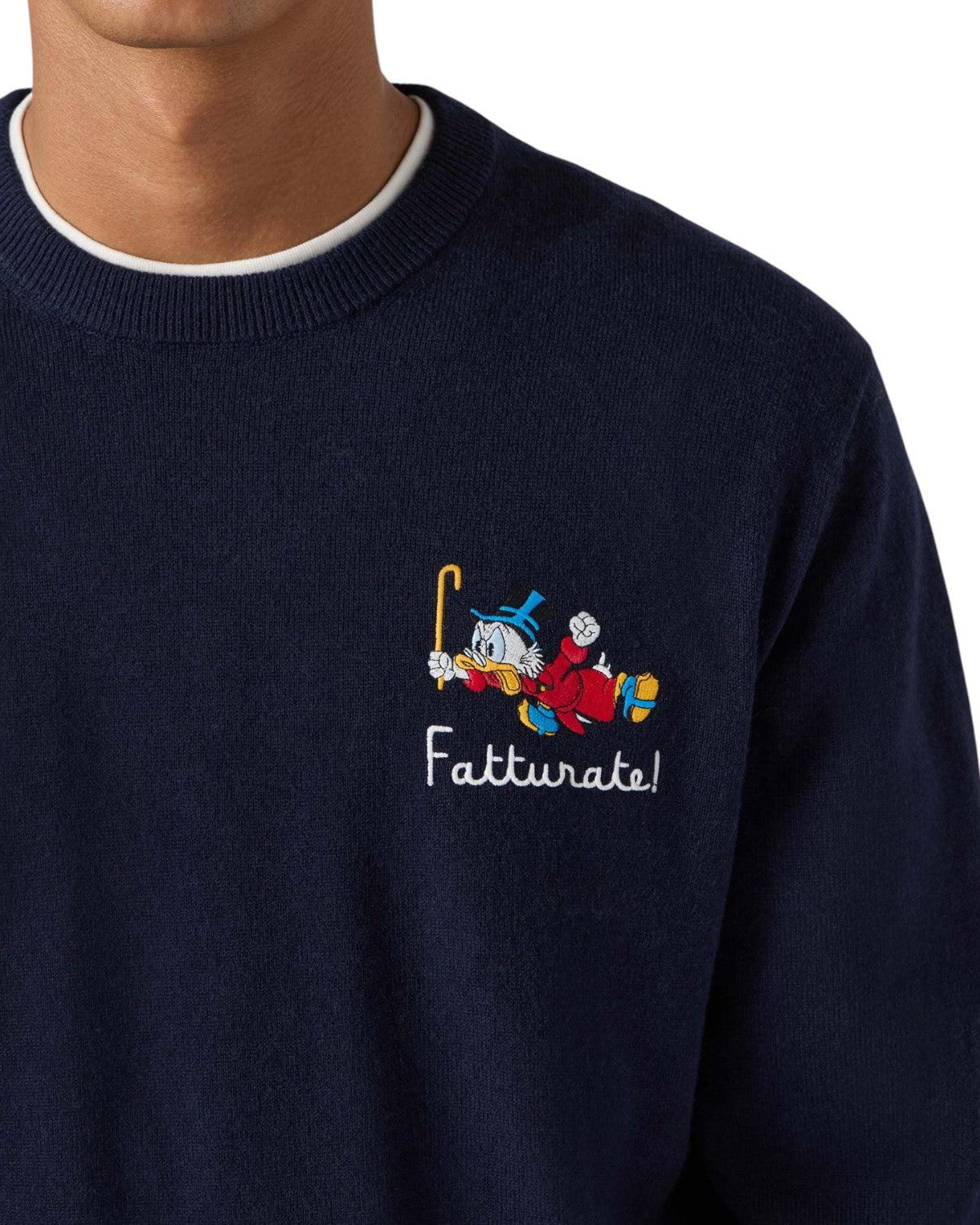 Maglione Heron Light con ricamo Zio Paperone-Mc2 Saint Barth-Maglieria-Vittorio Citro Boutique