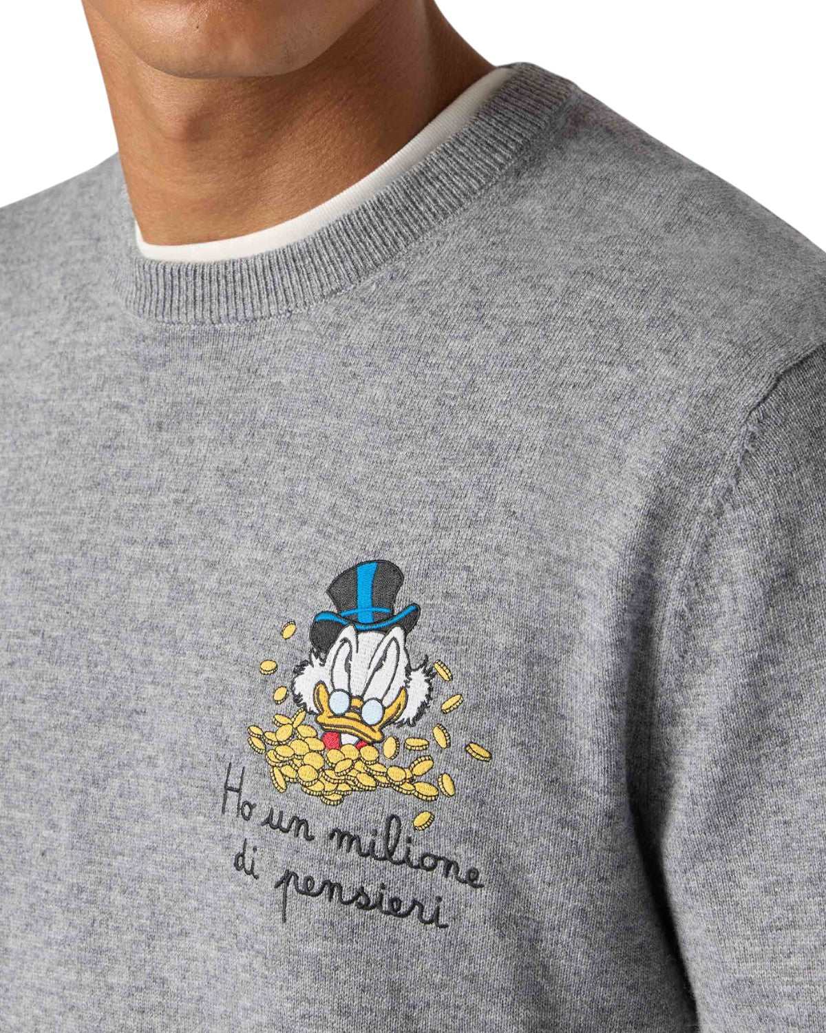 Maglione Heron Light con ricamo Zio Paperone-Mc2 Saint Barth-Maglieria-Vittorio Citro Boutique