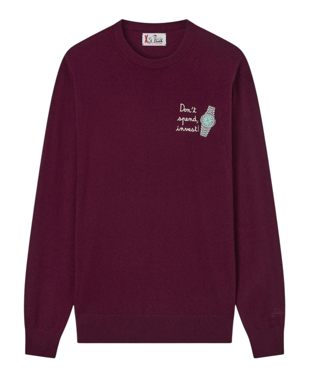 Heron Light-trui van kasjmier met Watch-borduurwerk