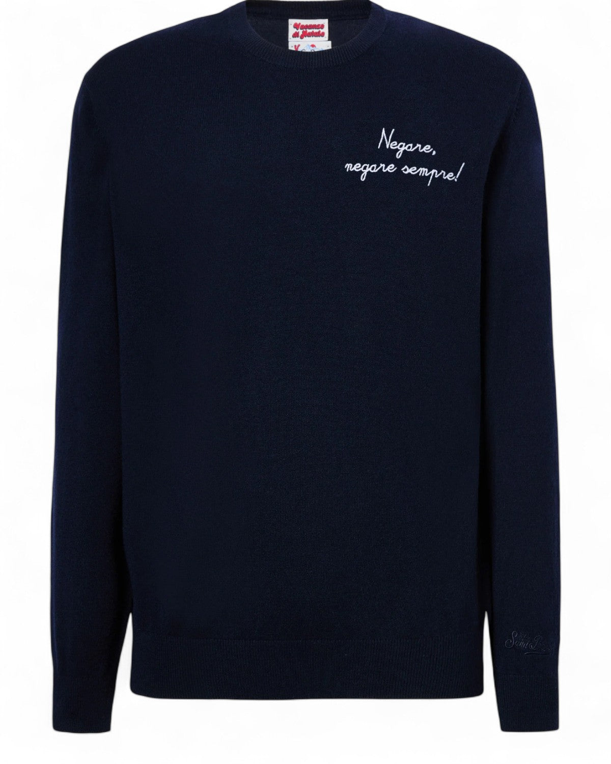 Maglione Heron Light con ricamo "Negare, negare sempre"-Mc2 Saint Barth-Maglieria-Vittorio Citro Boutique
