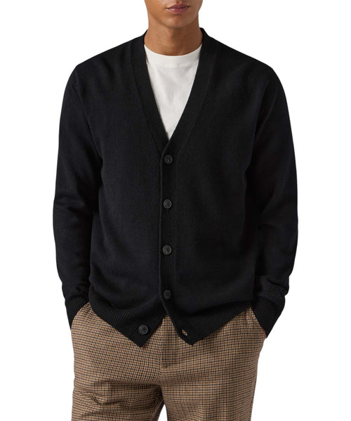 Herisson cardigan in pure English rib wool