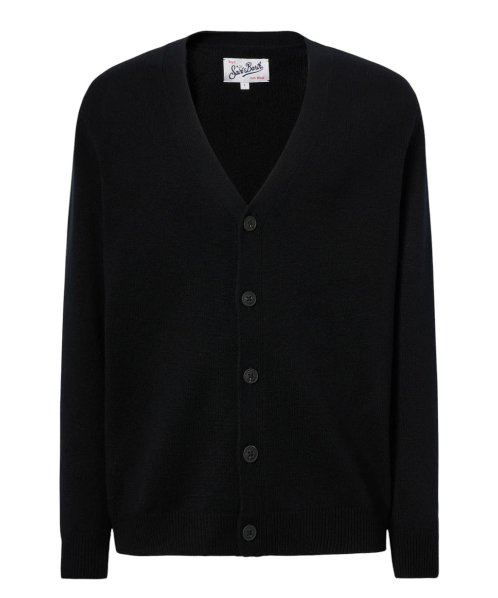 Herisson cardigan in pure English rib wool