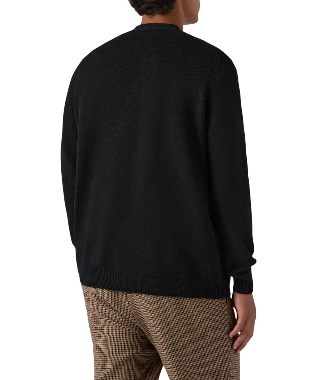Herisson cardigan in pure English rib wool