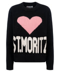 Maglione da Donna Nero Fair Isle Kyla con Stampa St. Moritz in Lana-Mc2 Saint Barth-Maglieria-Vittorio Citro Boutique