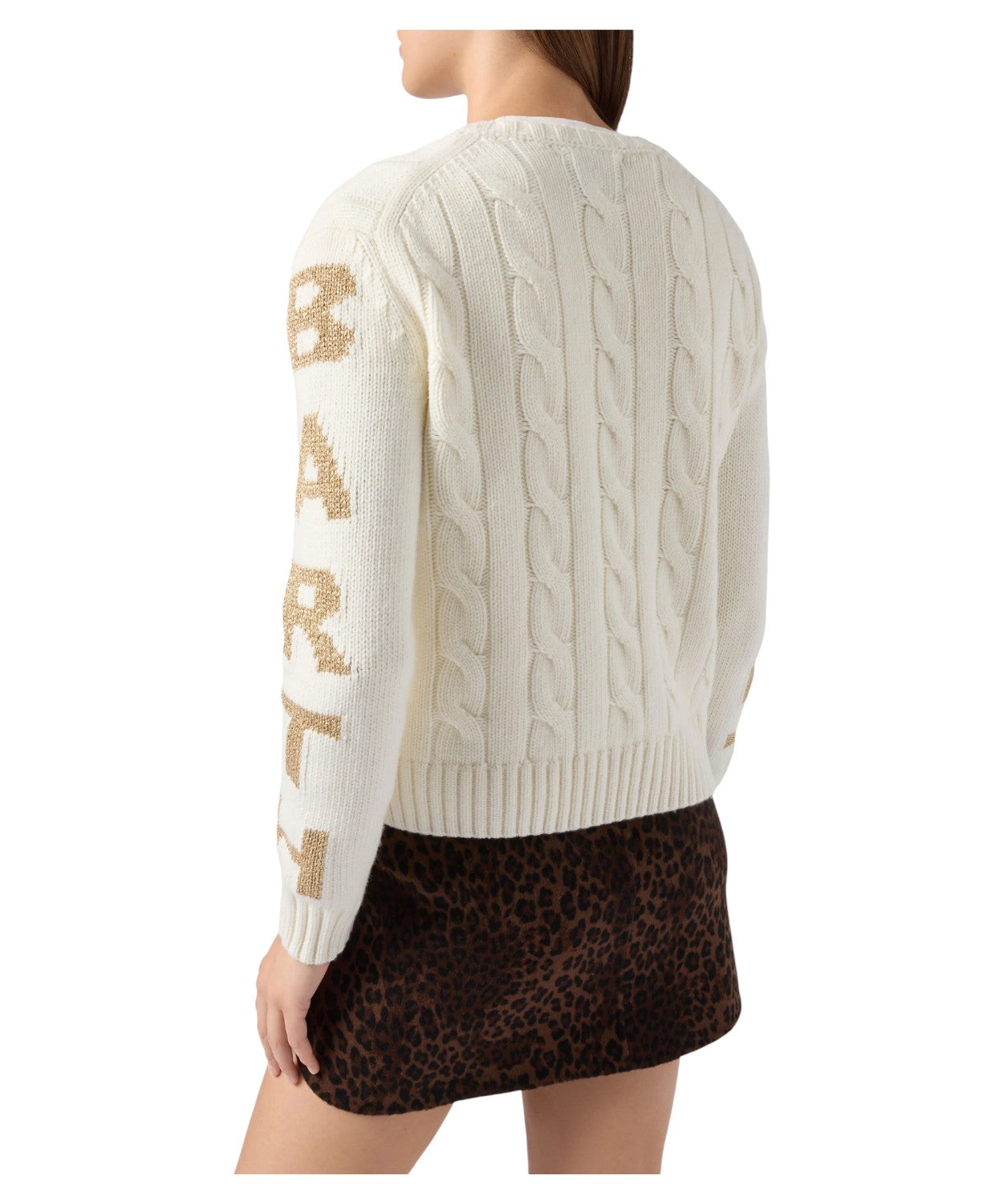 Malmo | Maglione a trecce in misto cashmere bianco con jacquard St. Barth-Mc2 Saint Barth-Maglieria-Vittorio Citro Boutique