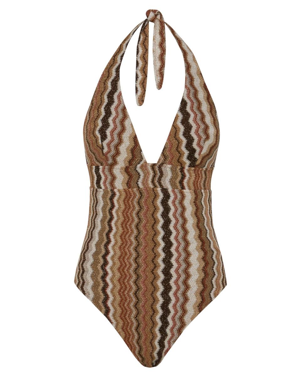 Costume Intero Marylin Rachel Chevron con Scollatura a V e Fascia in Vita-Costumi da bagno-Mc2 Saint Barth-Vittorio Citro Boutique