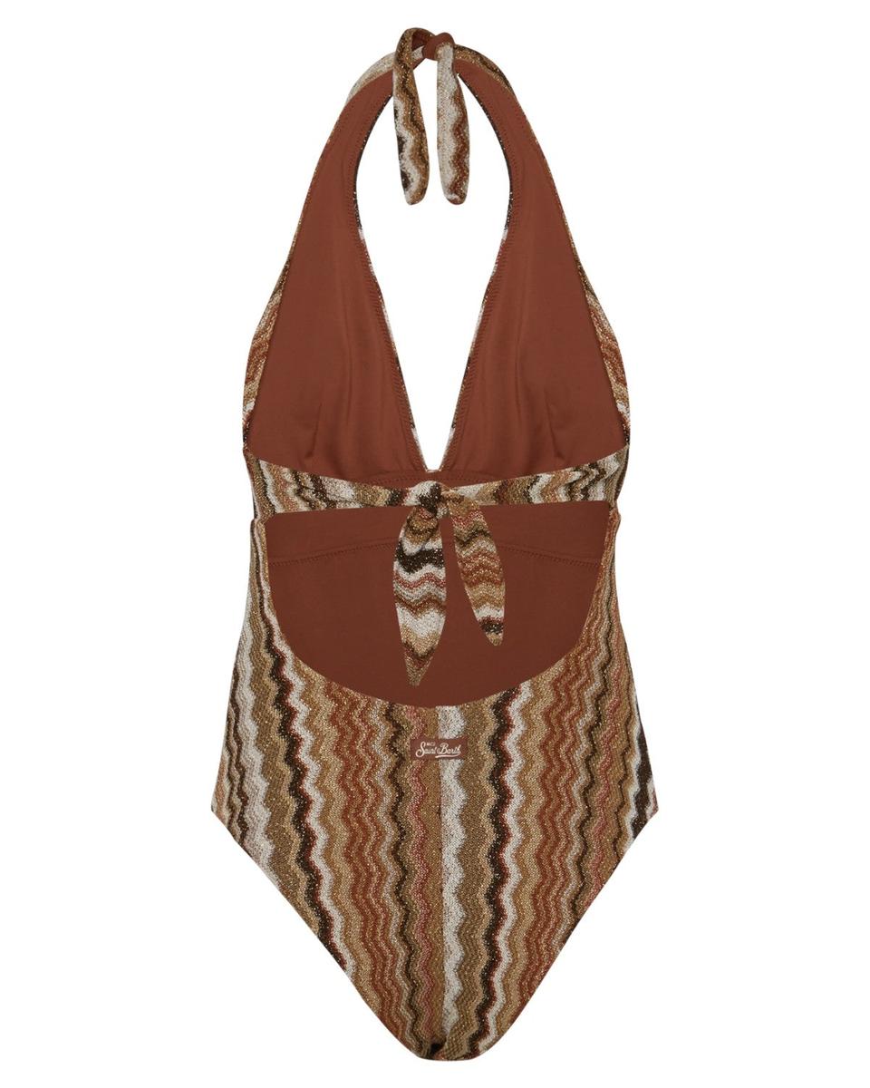Costume Intero Marylin Rachel Chevron con Scollatura a V e Fascia in Vita-Costumi da bagno-Mc2 Saint Barth-Vittorio Citro Boutique