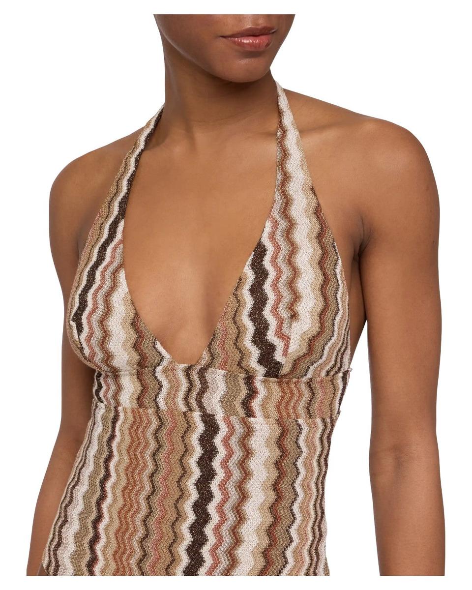 Costume Intero Marylin Rachel Chevron con Scollatura a V e Fascia in Vita-Costumi da bagno-Mc2 Saint Barth-Vittorio Citro Boutique