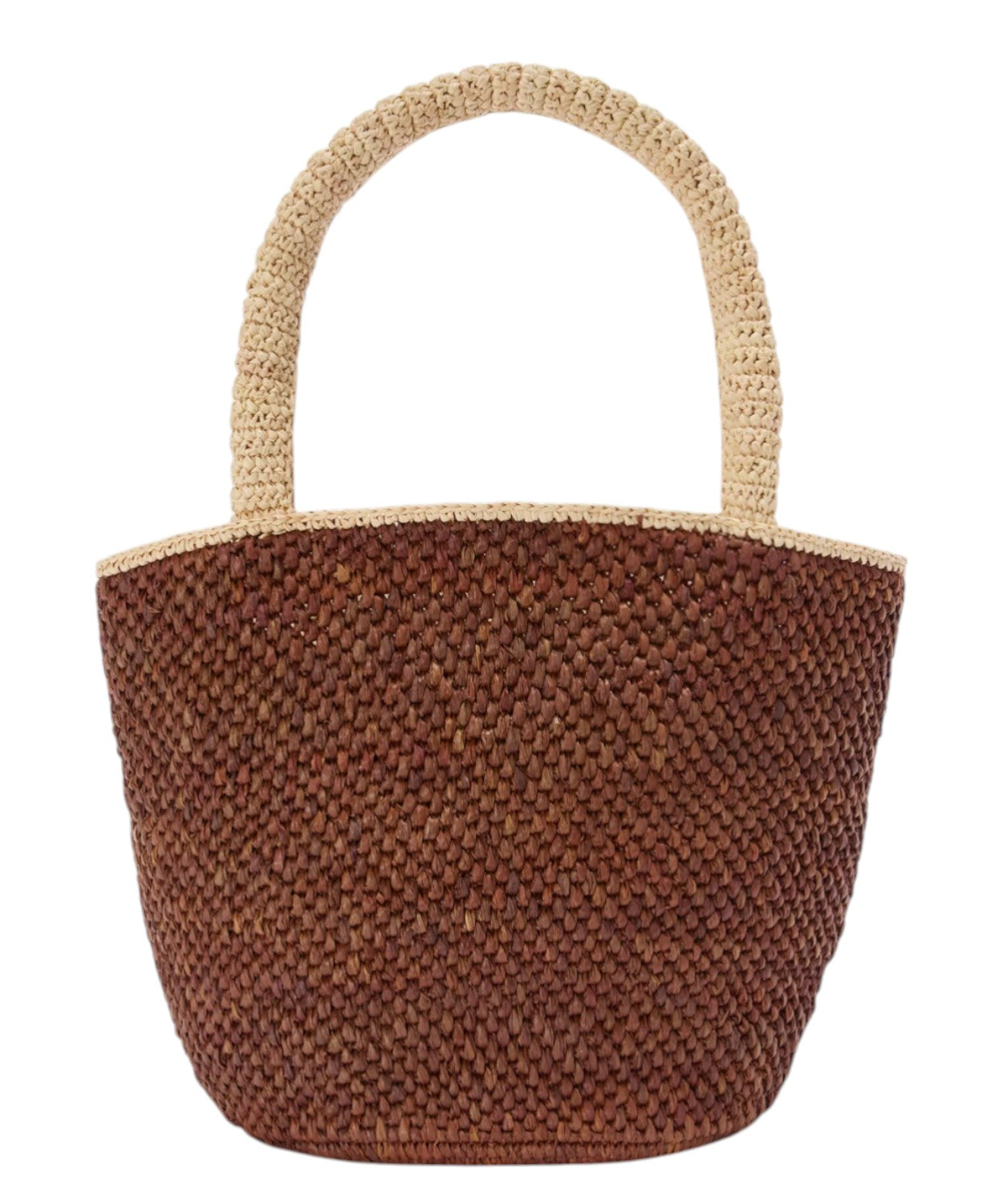 Borsa Marcy in Raffia Marrone con Logo
